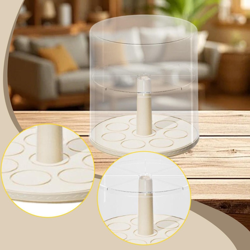 Rotatable Figure Display Case Prevent Scratches Protection Showcase Clear