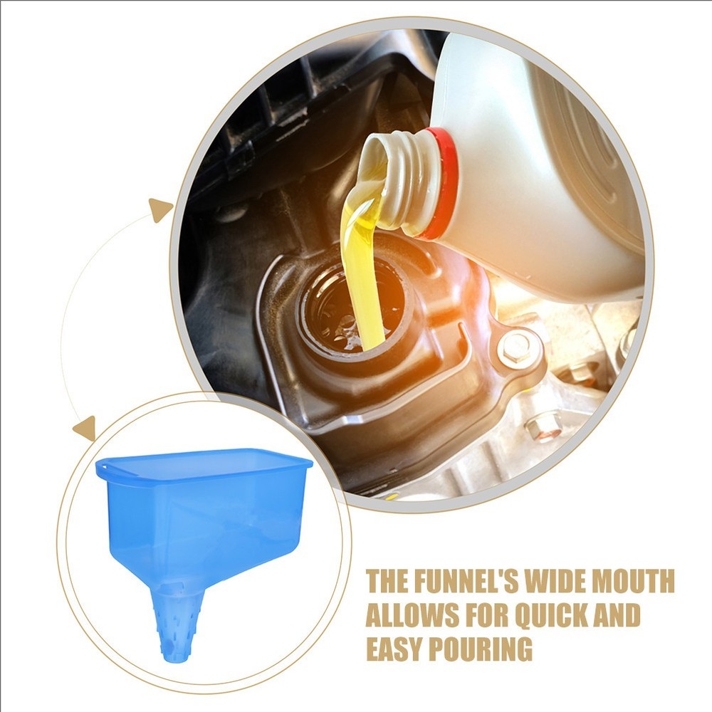 2 Pcs Large Splashproof Funnel Engine Oil Filler Flexible for Change