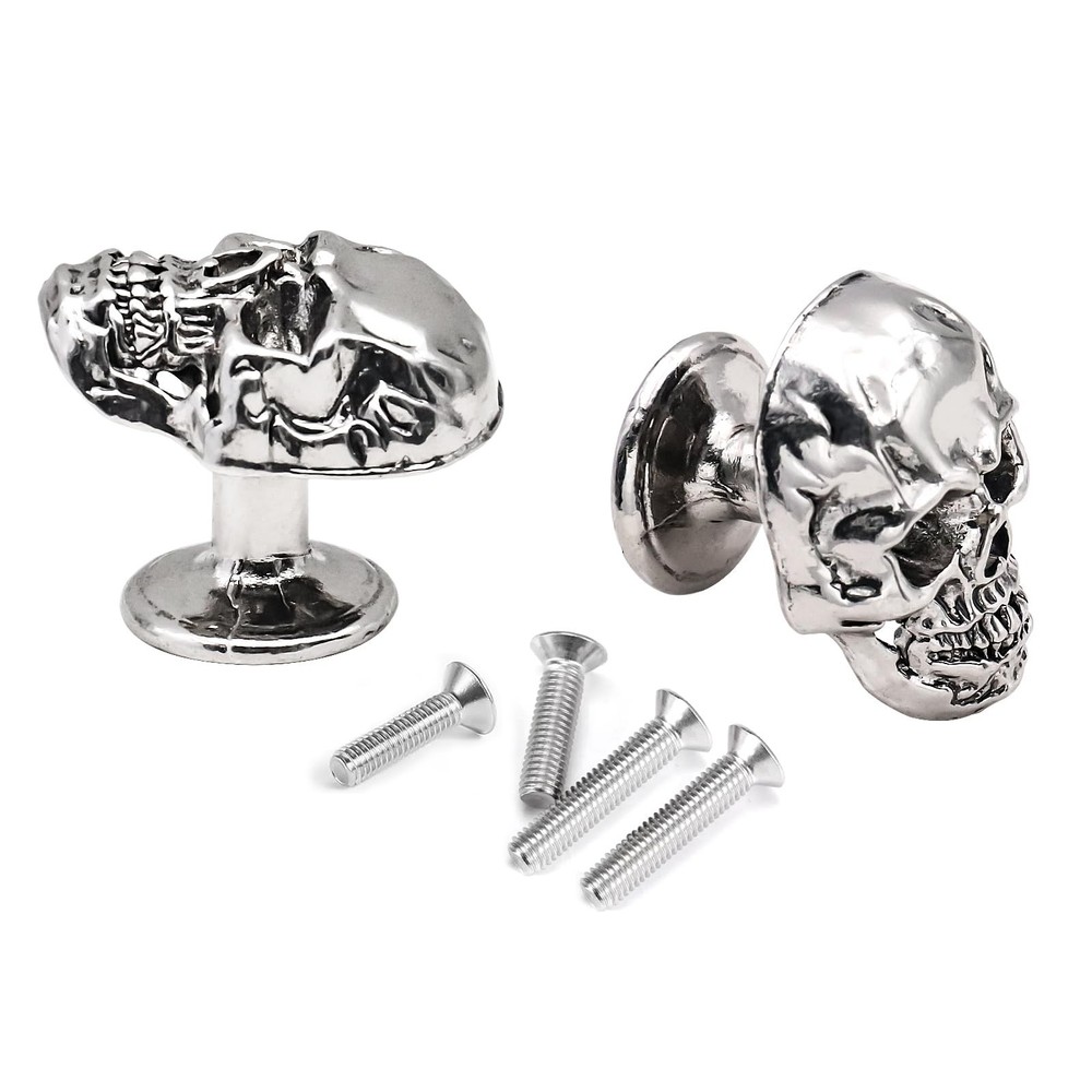 6 Pack Skull Skeleton Drawer Knobs, Vintage Single Hole Cabinets Pulls for Dr...