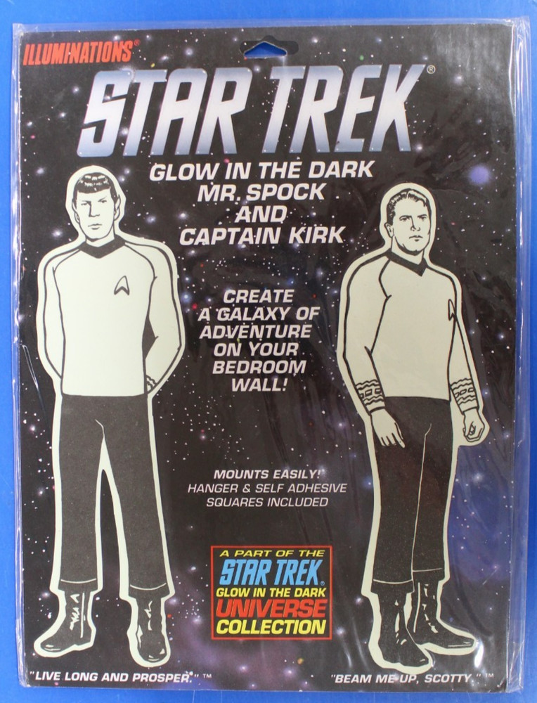 Star Trek Captain Kirk & Mr. Spock Glow in The Dark Wall Decor New in Package