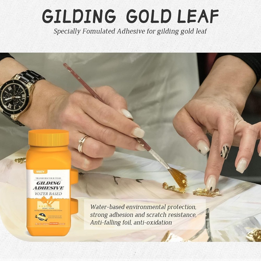 Creative Gold Leaf Adhesive Set - Perfect for Arts, Crafts, & Home Projects