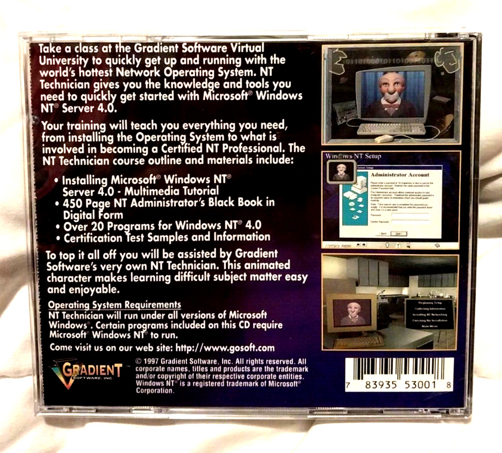 OBSOLETE SOFTWARE WINDOWS 98 NT TECHNICIAN GRADIENT INC - New!