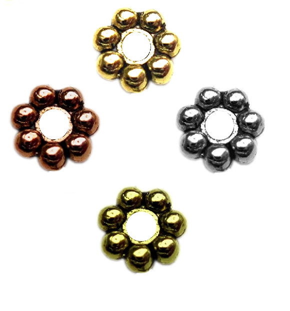 RONDELLE SPACER METAL BEADS DAISY 5mm BALI STYLE 100pc