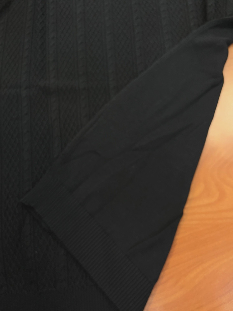 SALE LaVane Men's Solid Cable Light Weight Short Sleeve Sweater M-3X-BLACK