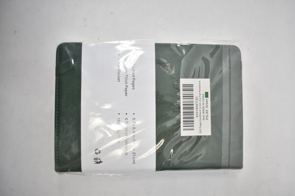 320 Page Hardback Lined Journal Notebook Green 5.7" x 8.4" Lined Sheets