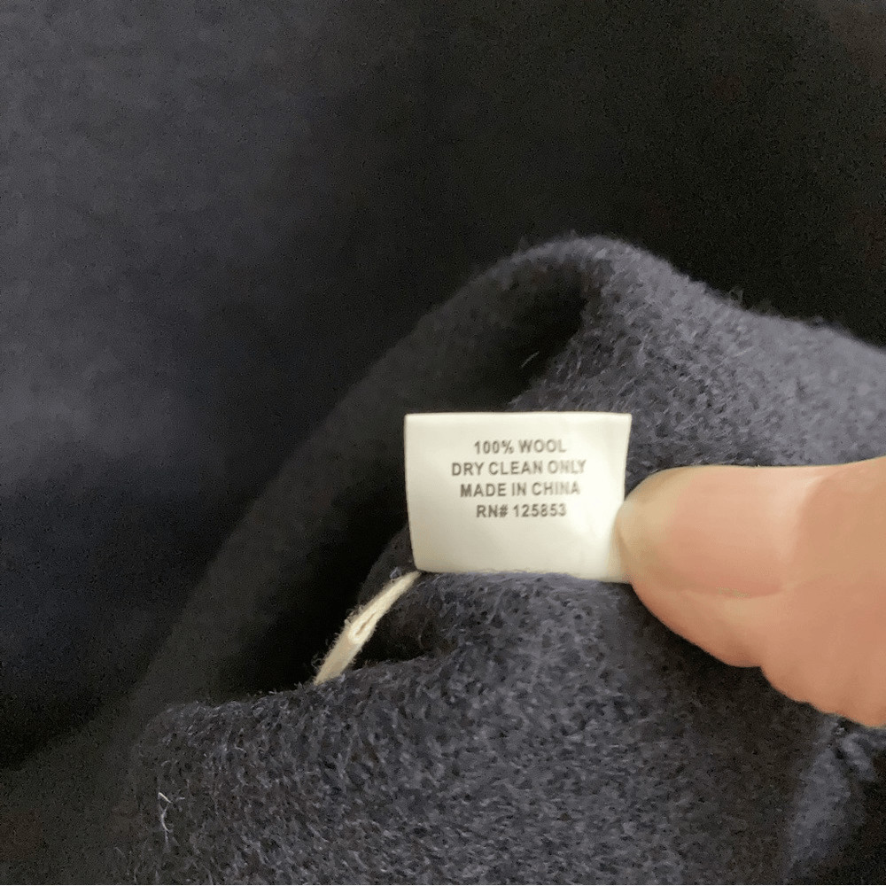 Taylor Stitch The Weekend Crewneck pull over Navy Boiled Wool Sweater S