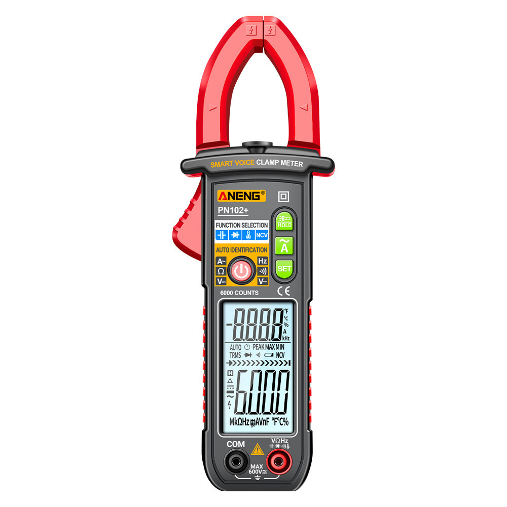 ANENG Smart Digital Clamp Meter Voice Broadcast Multimeter AC DC Volt Temp Meter