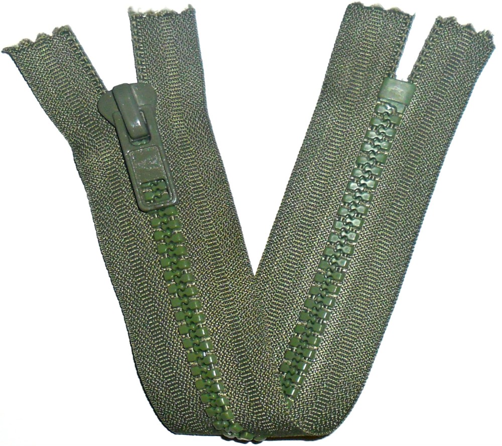 ZIP 9"/23CM, OLIVE CHUNKY TEETH PLASTIC, CLOSED END, NUMB 8