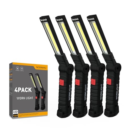 Working Light Portable, Rechargeable Work Lights with Magnetic Base Black*4