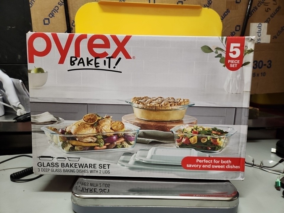 Pyrex Deep Glass Baking Dish Set, 5-Piece