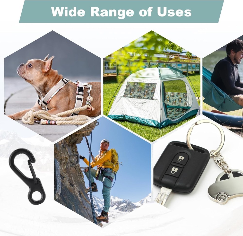 Mini Carabiner Clip Spring Snap Hook Buckle Clasps for Paracord Keychain