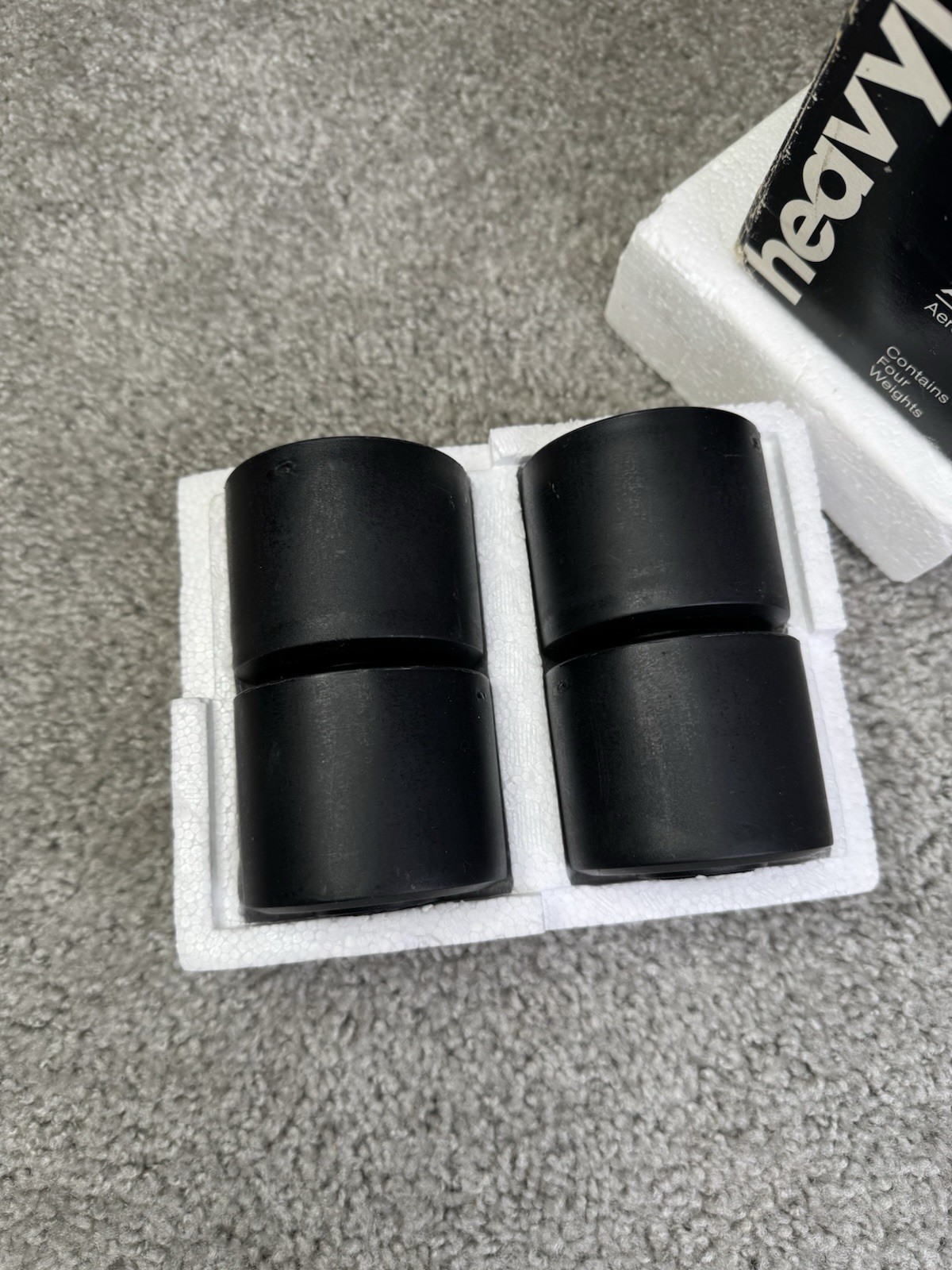 Vintage AMF Heavyhands 5 lbs Aerobic Weights Set of 4 Black USA w/ Box