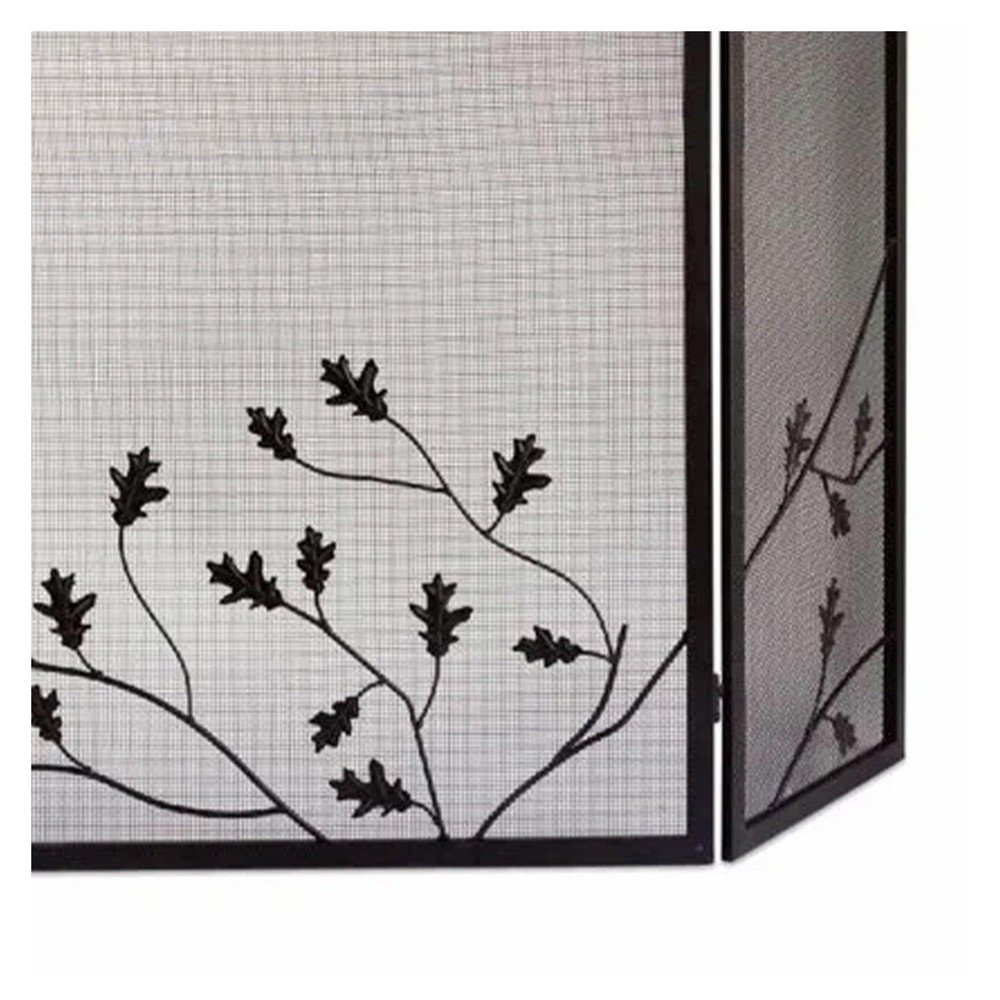 Panacea 3-Panel Oak Leaf Fireplace Screen Model 15914
