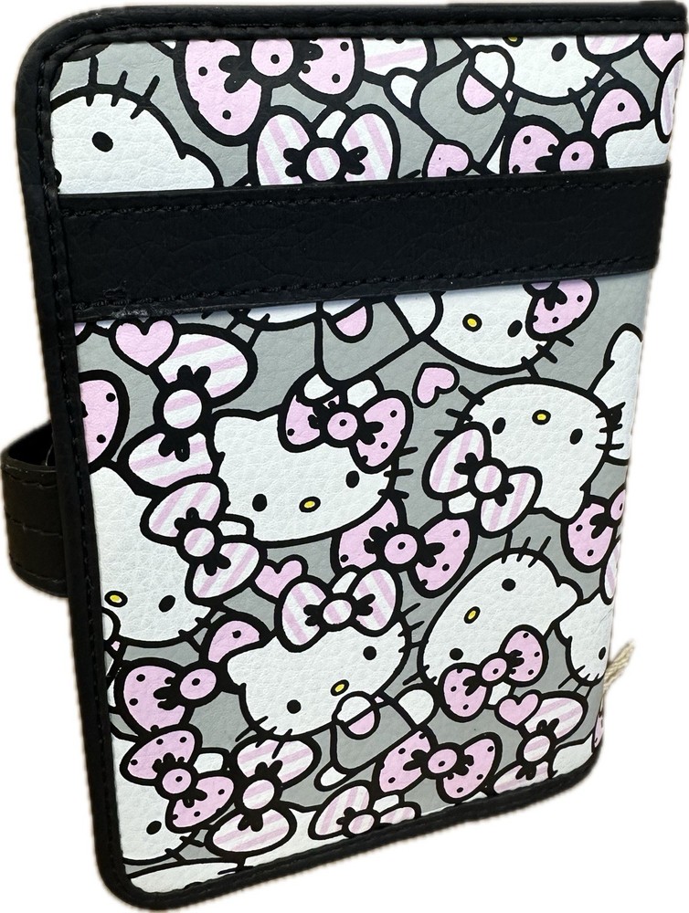 Passport Case - Hello Kitty - Pink/Grey/White AllOver Print Pouch Bag NEW