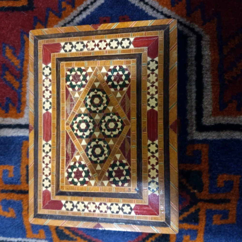 Middle Eastern Khatam Marquetry Inlay Wooden  Box