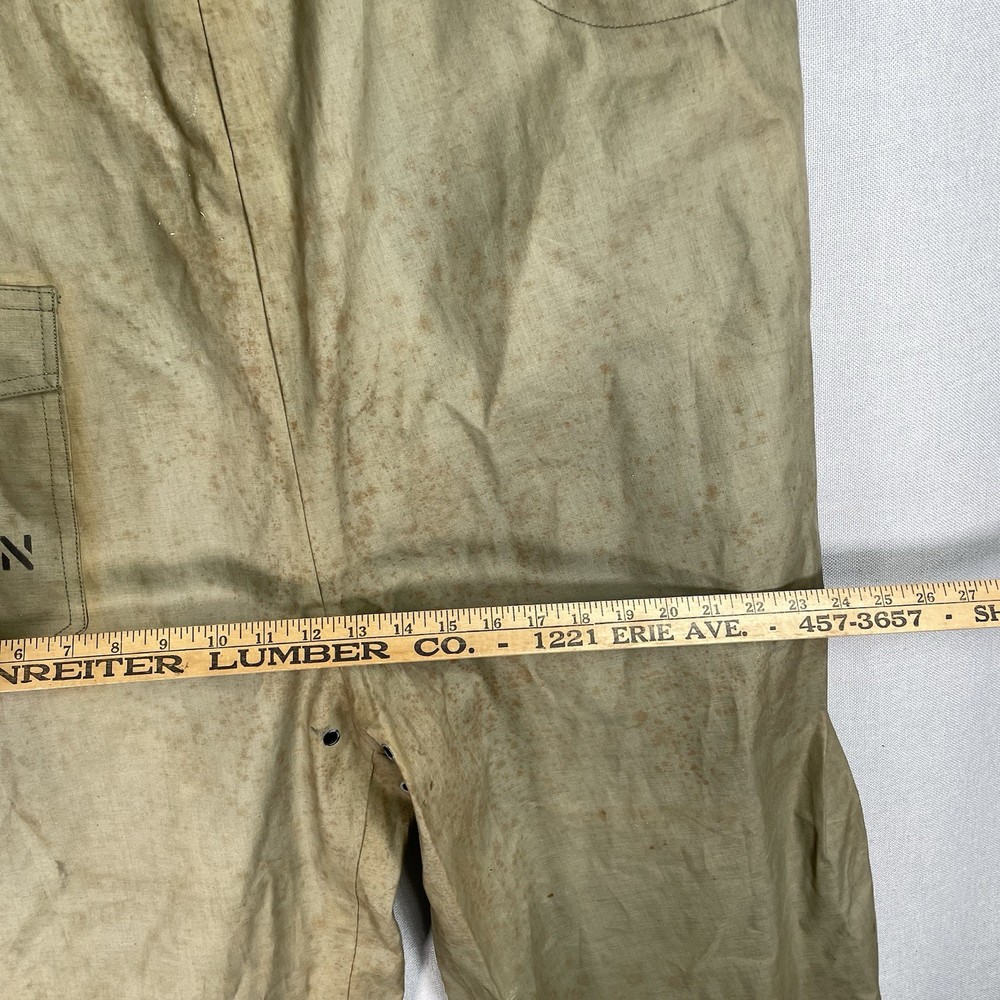 VTG WWII US Navy Deck Bib Overalls Pants Medium USS Searaven USN Stencil #2