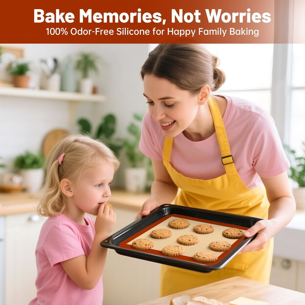 5-Piece Silicone Baking Mat Set - Non-Stick Liners for Baking Pans & More