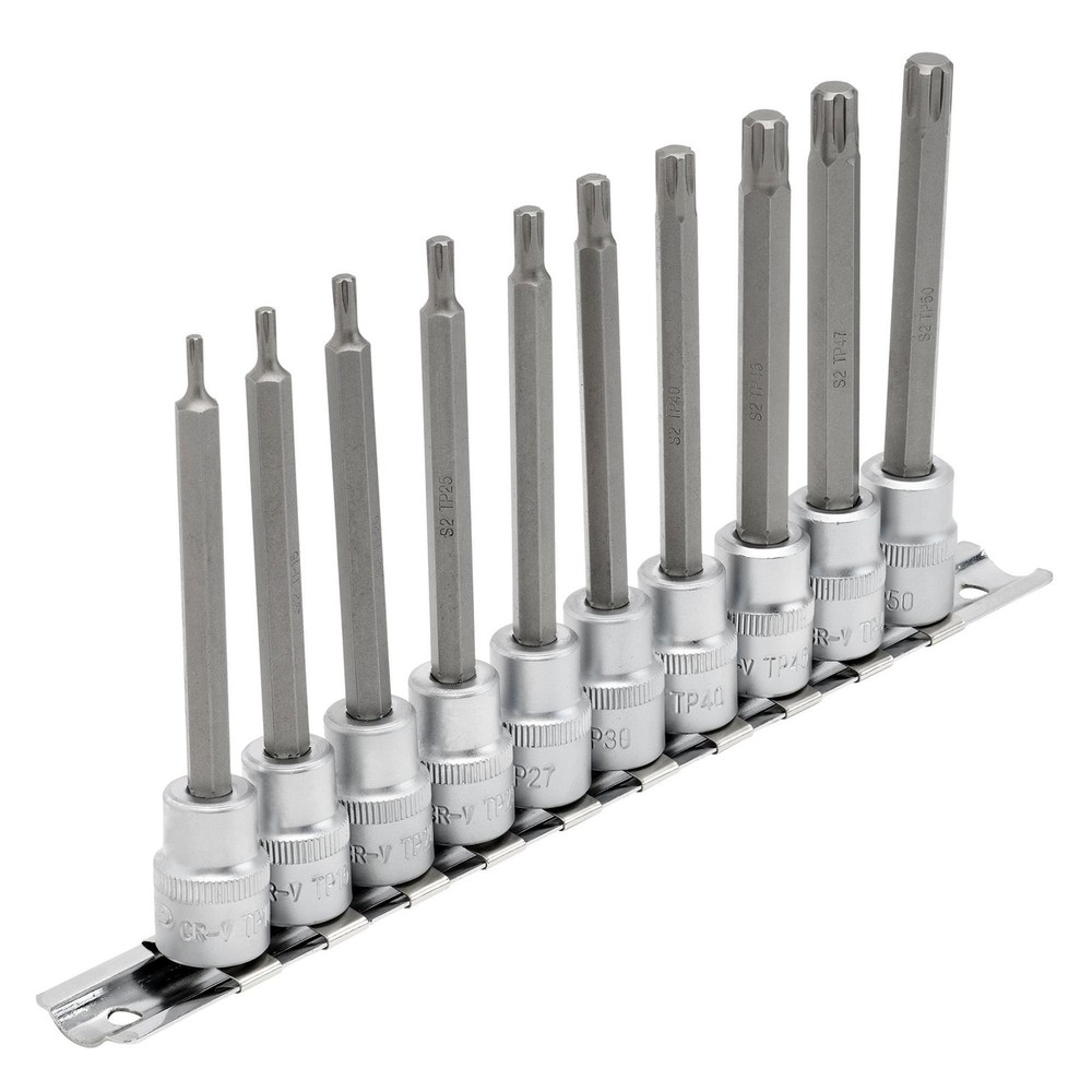 Draper Torx Star Plus Socket Bit Set 3/8" Sq. Dr 100mm 10 Piece 16340