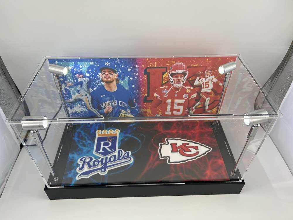 Patrick Mahomes & Bobby Witt Custom 2-3 Card PSA Display Case W/ LED Lights