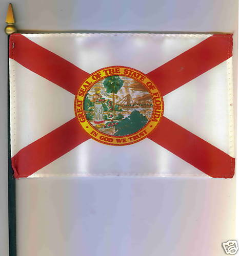Florida State 4"x6" Flag on a Pole NEW