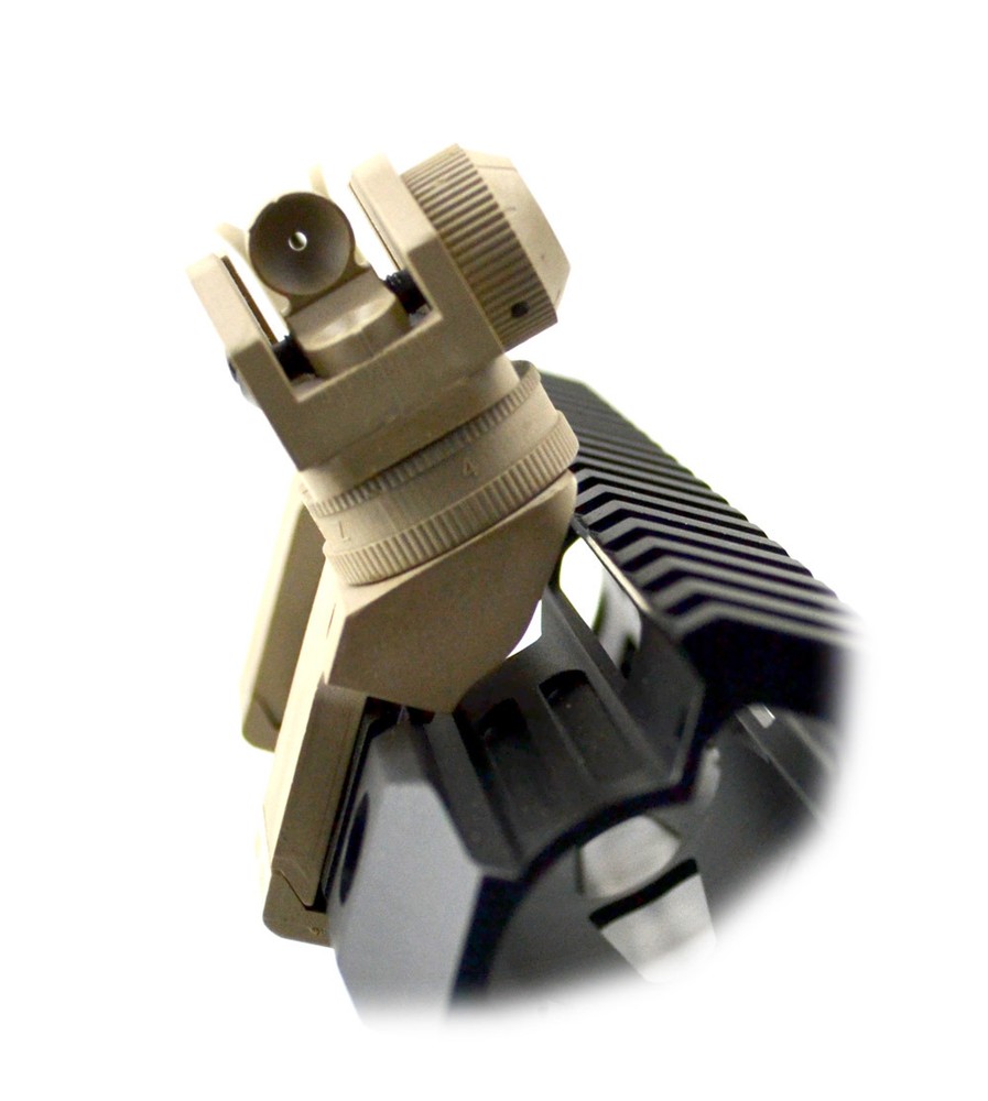 45 Degree Backup Sights Set - Front + Rear Canted - TAN - Polymer, US SELLER