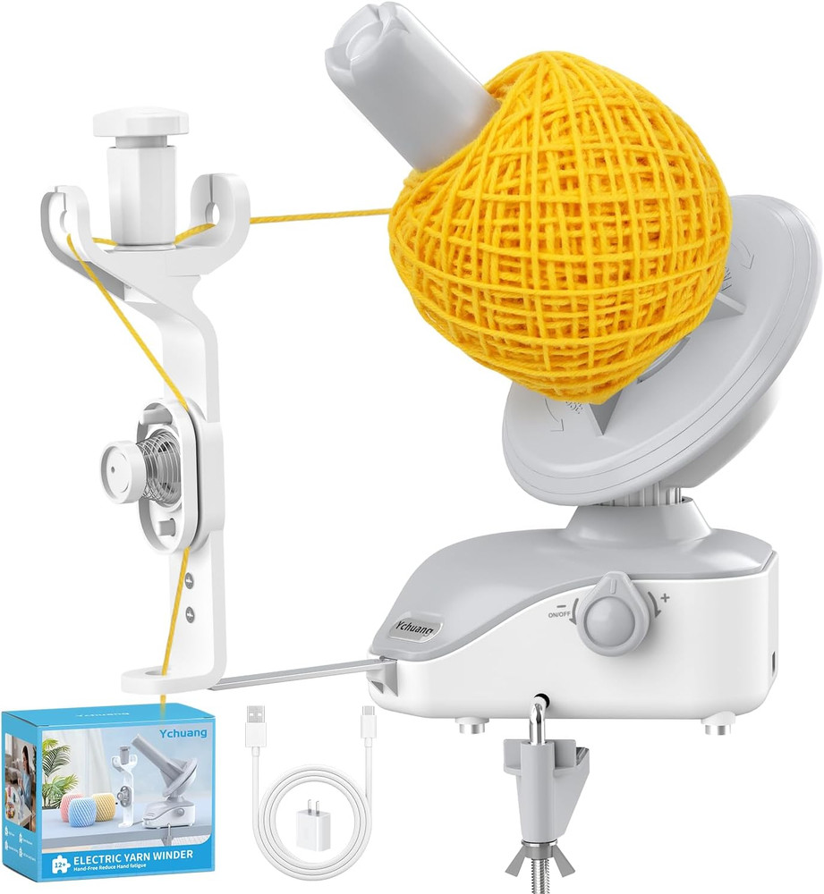 Electric Yarn Ball Winder - Automatic Wool Yarn Spinner with Stepless Speed & St