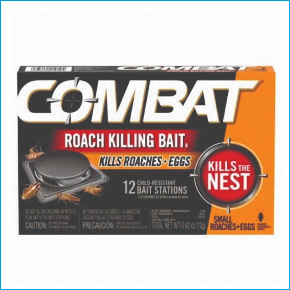 Combat Roach Killing Bait Stations Small Roaches Eggs Killer 12 Count
