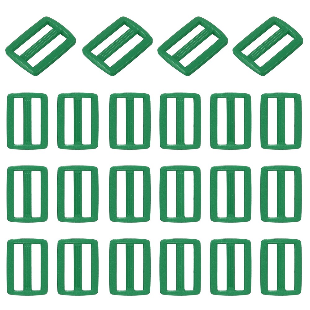 22 Pcs Tri-Glide Slider, 1/2 Inch Triglides Slider Buckle for Backpack, Green