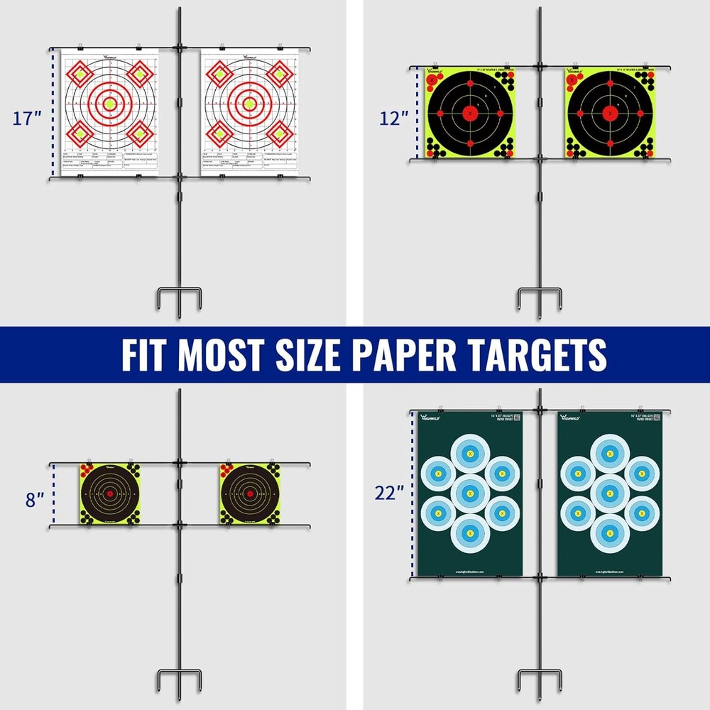 Highwild Adjustable Paper Target Stand, Frame with 8 A- Stand