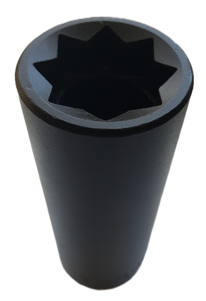 White USA Lineman socket 1" 8 point impact socket 1/2" drive 5" Long New