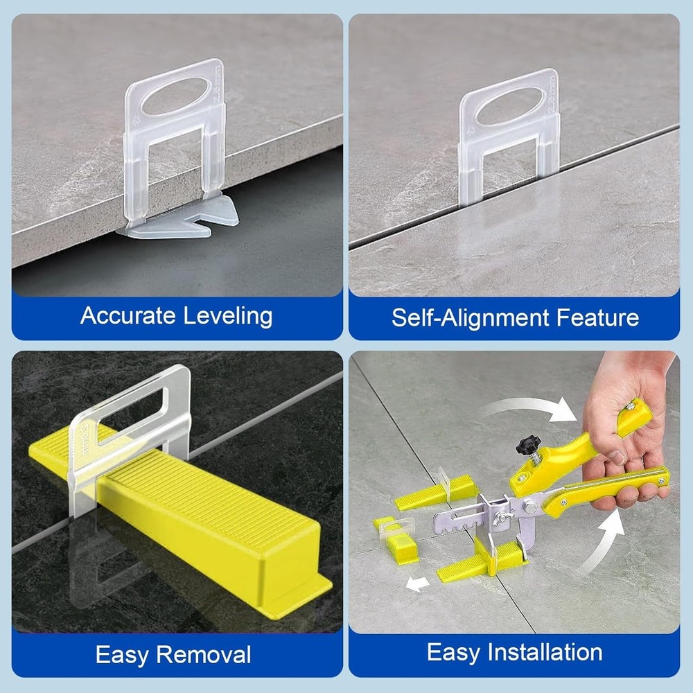 Transparent Tile Leveling Clips for 1/8 Inch Grouting Joint Installation
