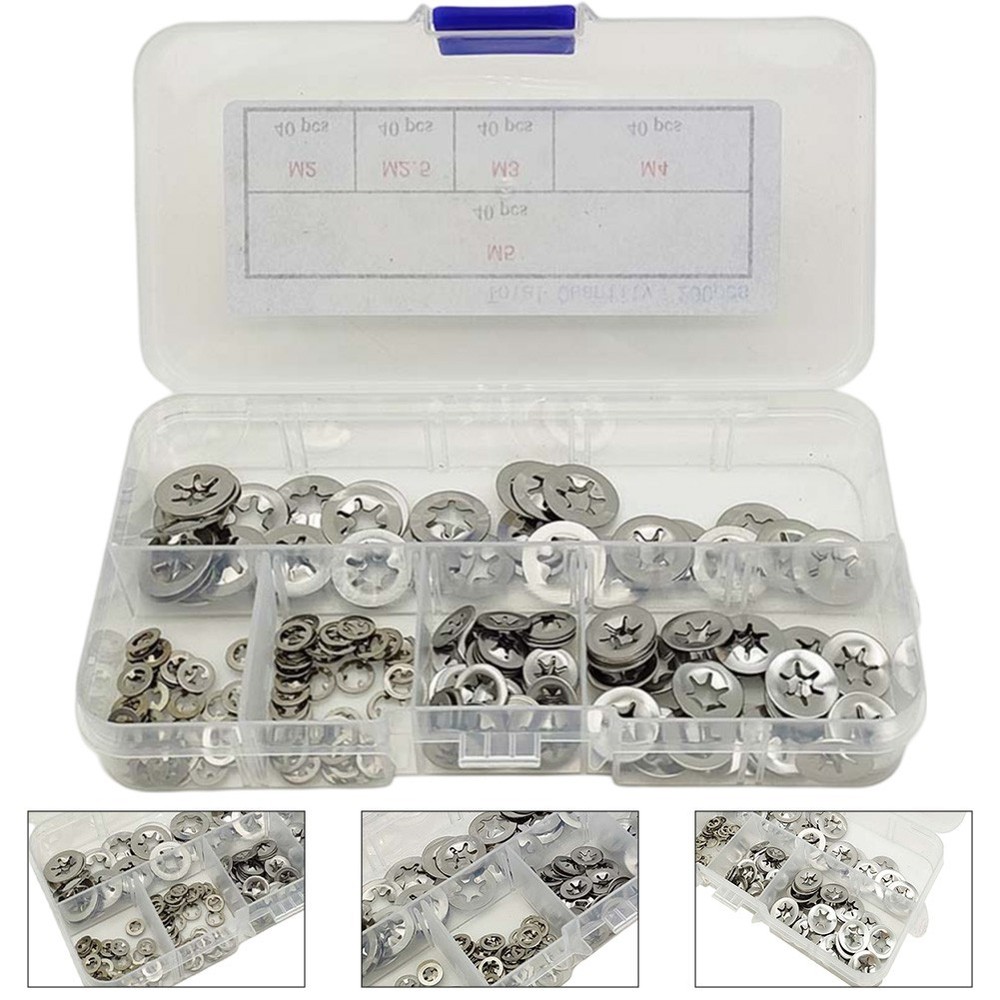 200pcs Star Lock Washers Internal Tooth for Mechanical Engineering Applications