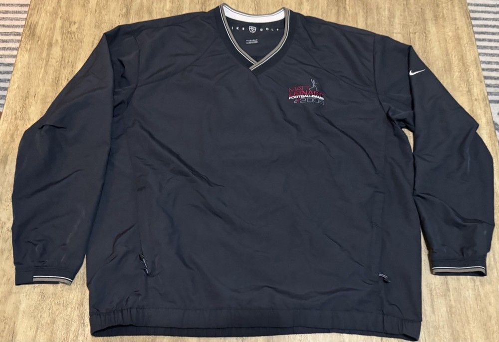 Nike Golf V-Neck Pullover Windbreaker Jacket Men's XL Black *MATT LEINART CAMP*