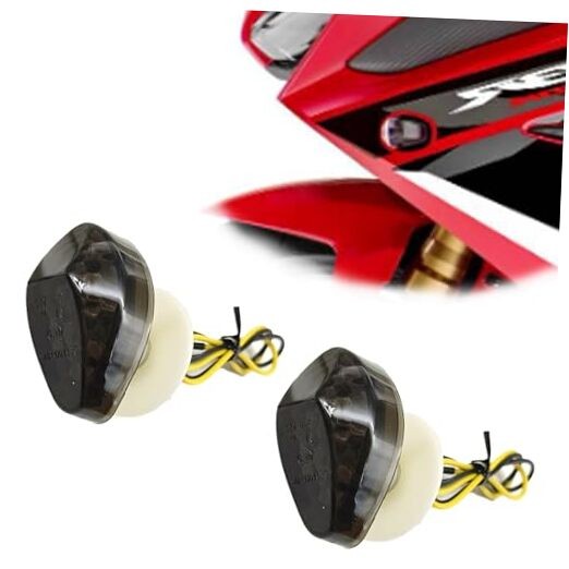 2PCS Flush Mount LED Turn Signals Motorcycle Amber Blinkers, Compatible with