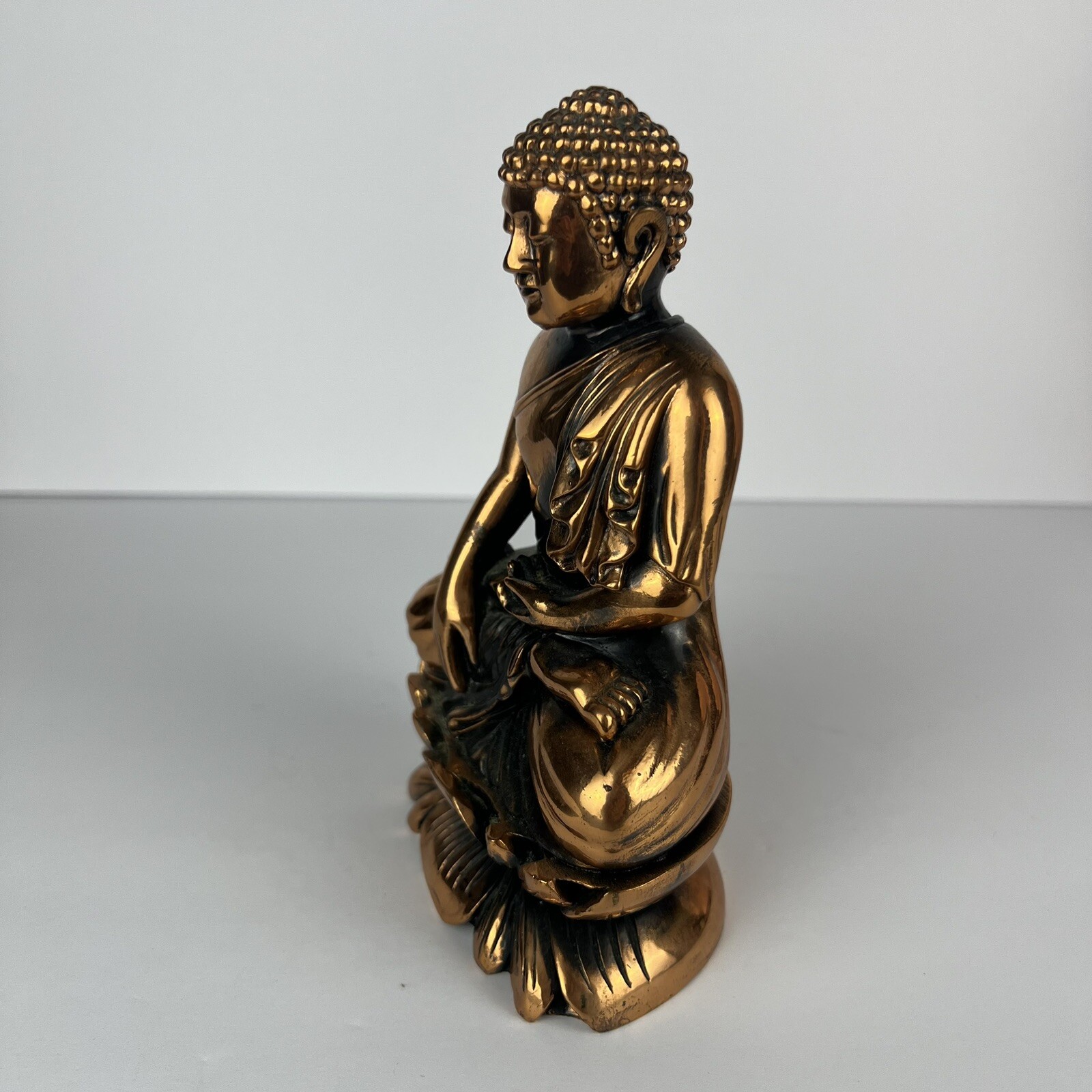 7” Old Tibetan Brass Buddhism Bodhisattva Sakyamuni Buddha Statue