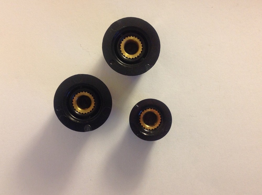 Set of 3 US Spec 1/4 inch Solid Shaft Set Screw Knobs for J Style Bass
