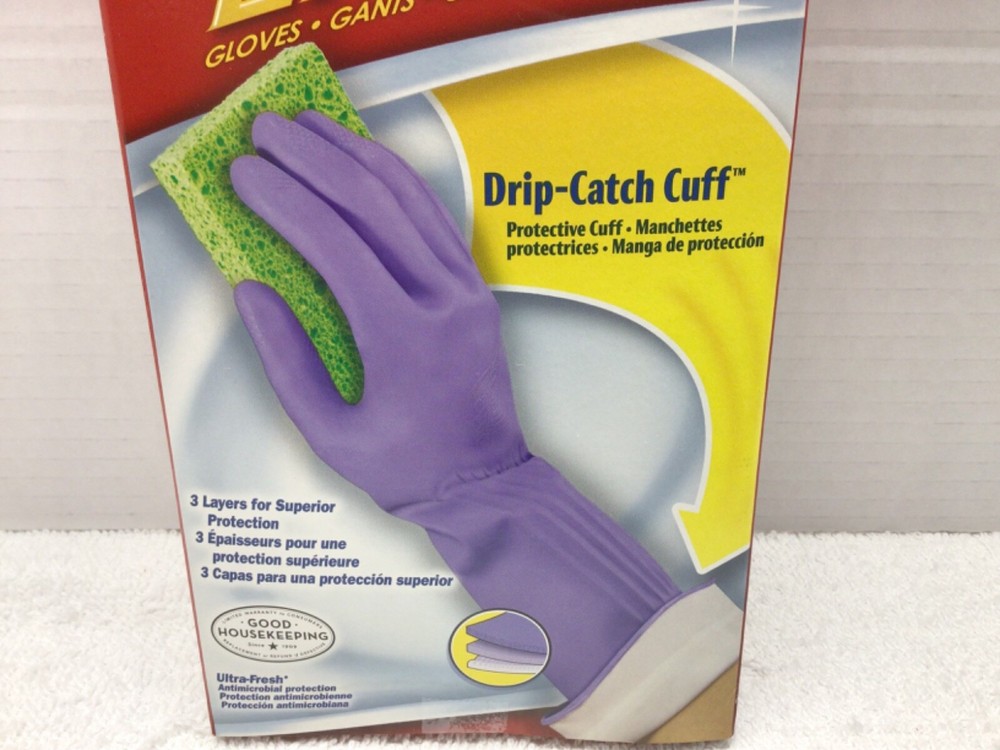 Playtex Living Gloves Drip-Catch Cuff Large Purple
