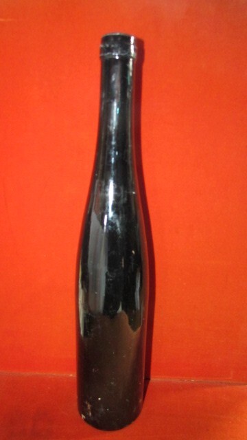 WW1 German Tall Blue Wine Bottle -Ypres Find-
