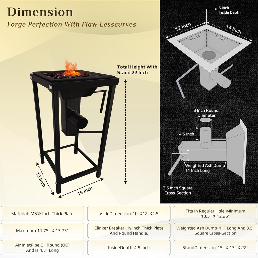 Blacksmithing Welded Firepot Coal Forge 10 x12 Inch Blacksmith Forging Tools