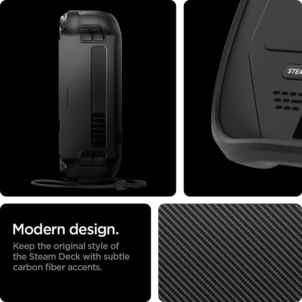 For Steam Deck | Spigen Rugged Armor Shockproof Case with Wriststrap