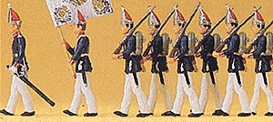 Preiser 12188 HO Scale 1800''s Guards Marching Figures (Set of 8)