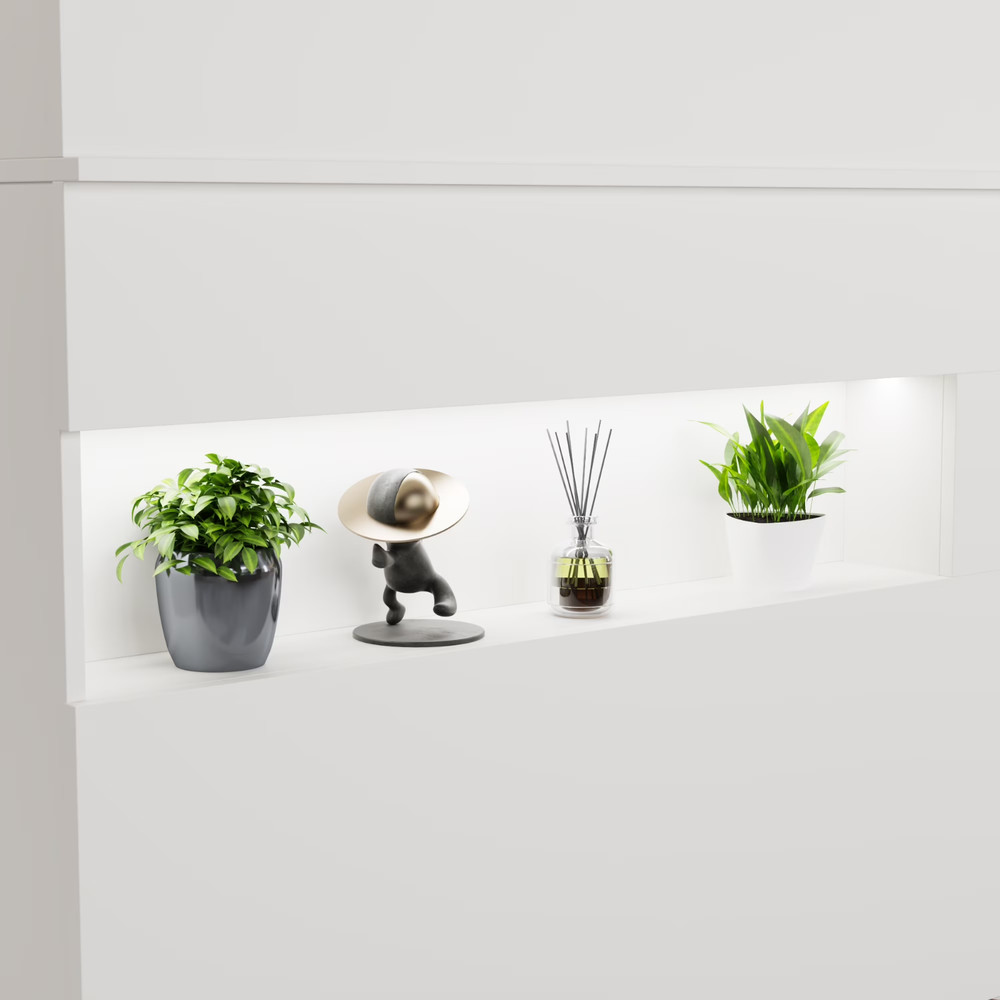 47.2" W Reception Desk Front Desk with Counter, Light & Lockable Drawers