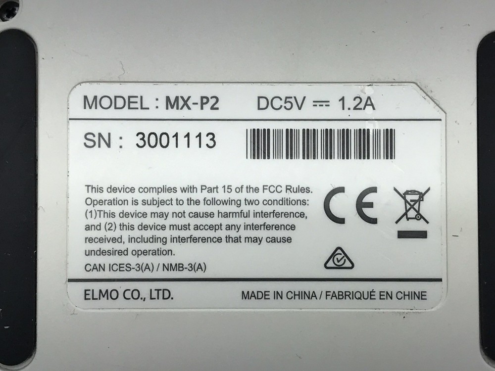 Elmo MX-P2 4K Visual Presenter Document Camera