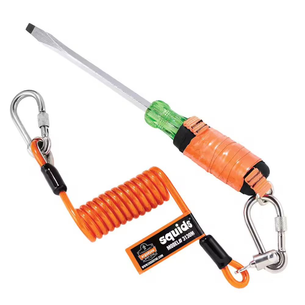 5 Lbs. Orange Standard Coiled Cable Lanyard Tool Lanyard