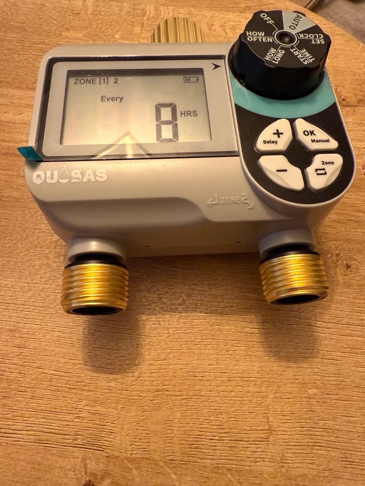 2 Zone Sprinkler Timer with Brass Inlet & Outlet, Programmable Water Timer - USA
