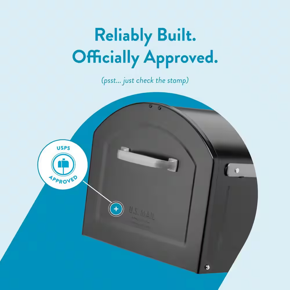 Centennial Black, Extra Large, Steel, Post Mount Mailbox with Premium Silver Han