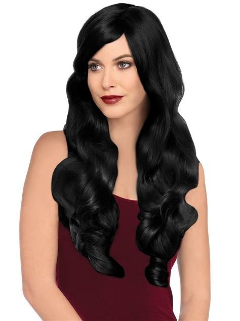 Wonderland Costume Dark Wavy Black Costume Wig for Adults