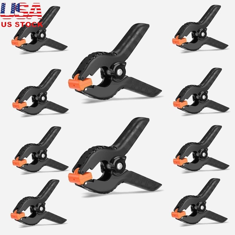 10 Pack 4.5 Inch Durable Plastic Spring Clamps Photography DIY Woodworking New