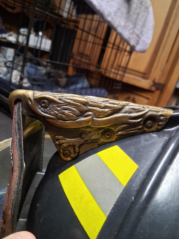 Fire-Dex 1910 Fireman Helmet VGC w/brass eagle