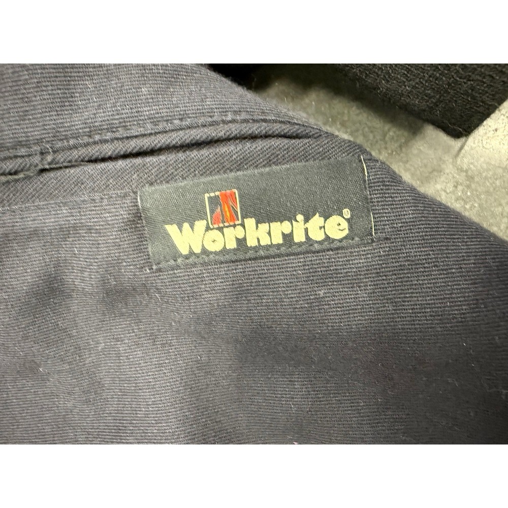 Workrite FR Flame Resistant Bomber Jacket Mens Medium Black Shell Gas Greg White